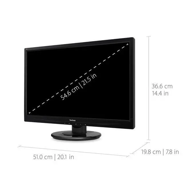 Alt view image 3 of 6 - VA2246MH-LED 22 Inch Full HD 1080p LED Monitor with HDMI and VGA Inputs for Home and Office, Black