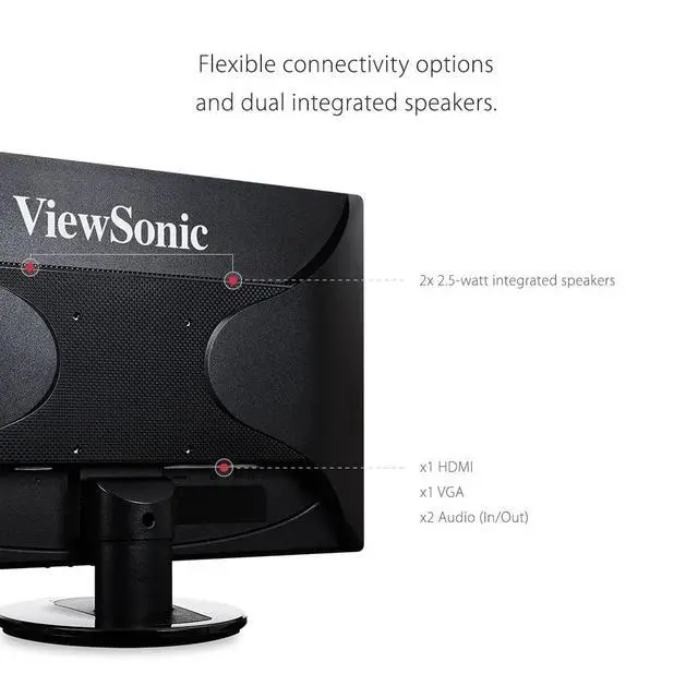 Alt view image 4 of 6 - VA2246MH-LED 22 Inch Full HD 1080p LED Monitor with HDMI and VGA Inputs for Home and Office, Black