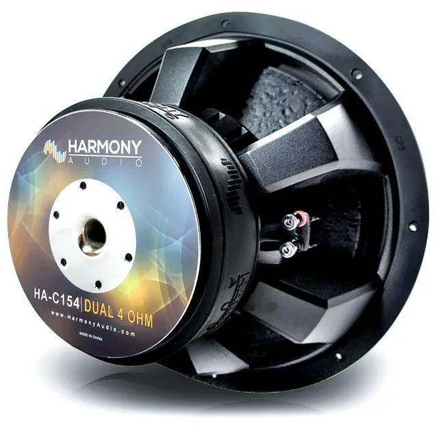 Alt view image 4 of 7 - 15" Car Subwoofer Dual 4 Ohm 2800W HA-C154 Carbon Sub SPL | 15 inch competition bass, DVC voice-coil design, sealed or ported box ready, deep low-end punch, loud vehicle stereo upgrade