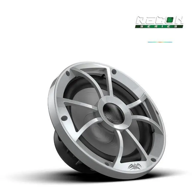 Alt view image 2 of 6 - Recon 8-S RGB | High Output Component Style 8" Marine Coaxial Speakers with Silver Grille and RGB Backlighting