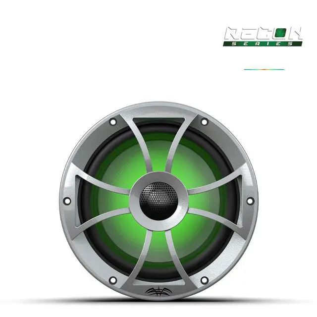 Alt view image 4 of 6 - Recon 8-S RGB | High Output Component Style 8" Marine Coaxial Speakers with Silver Grille and RGB Backlighting