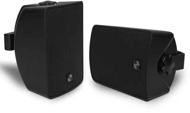 Main image of Pair of 4.5" Outdoor Surface-Mount Speakers (TARVOS-4B-PAIR) | IP56 weatherproof Enclosure, Adjustable Bracket, 4.5" Woofer, 70V/100V/8, for Home & Commercial Installations, Black