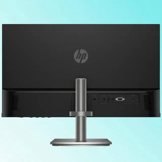 Alt view image 2 of 5 - 24 Inch Full HD Monitor, 100Hz Refresh Rate, IPS Panel with 99% sRGB, Built-in Dual Speakers, 3-Sided Borderless, HDMI and VGA Ports, Height Adjustable Stand with Tilt, Metal Gray