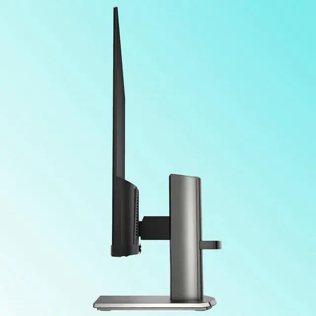 Alt view image 3 of 5 - 24 Inch Full HD Monitor, 100Hz Refresh Rate, IPS Panel with 99% sRGB, Built-in Dual Speakers, 3-Sided Borderless, HDMI and VGA Ports, Height Adjustable Stand with Tilt, Metal Gray