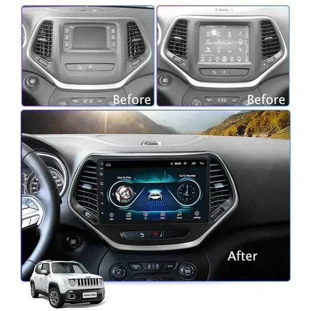 Alt view image 2 of 7 - Android 13.0 Car Stereo Radio Player for Jeep Cherokee 2015-2018 10 Inch Touch Screen Car Audio Receiver with GPS Navigation Bluetooth Head Unit Supports Backup Camera(2G+32G)