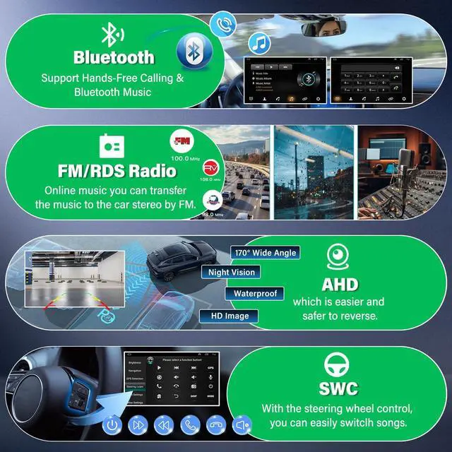 Alt view image 5 of 7 - Android 13.0 Car Stereo Radio Player for Jeep Cherokee 2015-2018 10 Inch Touch Screen Car Audio Receiver with GPS Navigation Bluetooth Head Unit Supports Backup Camera(2G+32G)