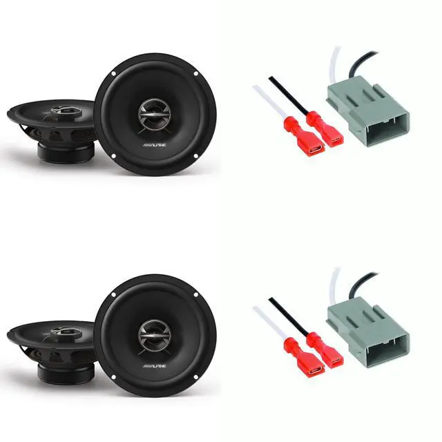 Main image of Speakers 6.5 inch for Honda Civic 2002-2020 Upgrade Kit - 4 Pack of EL Series with Harness, Coaxial 6 1/2 Car Audio Front Door and Rear Deck Speaker EL-E65-G