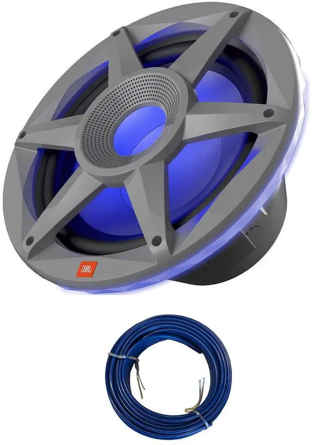 Main image of JBL Stadium SD102GAM 10" 900 Watts Max Power RGB LED Gray Marine Subwoofer with Selectable Smart Impedance (2 to 4 ohms) (Single) Bundle Combo with 20 Feet 16 Gauge Speaker Wire