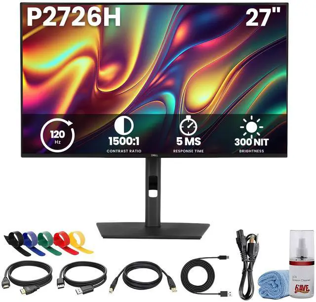 Main image of Pro P2726H 27" FHD 1920 x 1080 at 120Hz IPS Monitor Bundle | For Home & Office | HDMI, DisplayPort, 16:9 IPS Panel, USB-C 15W Hub, 99% sRGB + USB-C Cable + LCD Cleaning Kit (NEW MODEL)