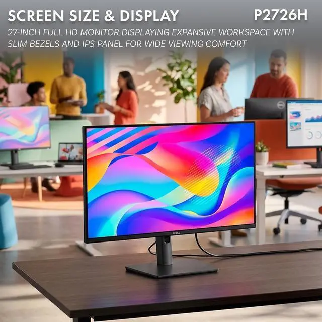 Alt view image 3 of 7 - Pro P2726H 27" FHD 1920 x 1080 at 120Hz IPS Monitor Bundle | For Home & Office | HDMI, DisplayPort, 16:9 IPS Panel, USB-C 15W Hub, 99% sRGB + USB-C Cable + LCD Cleaning Kit (NEW MODEL)