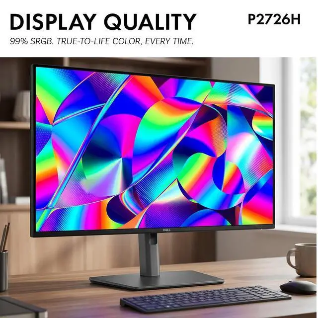 Alt view image 7 of 7 - Pro P2726H 27" FHD 1920 x 1080 at 120Hz IPS Monitor Bundle | For Home & Office | HDMI, DisplayPort, 16:9 IPS Panel, USB-C 15W Hub, 99% sRGB + USB-C Cable + LCD Cleaning Kit (NEW MODEL)