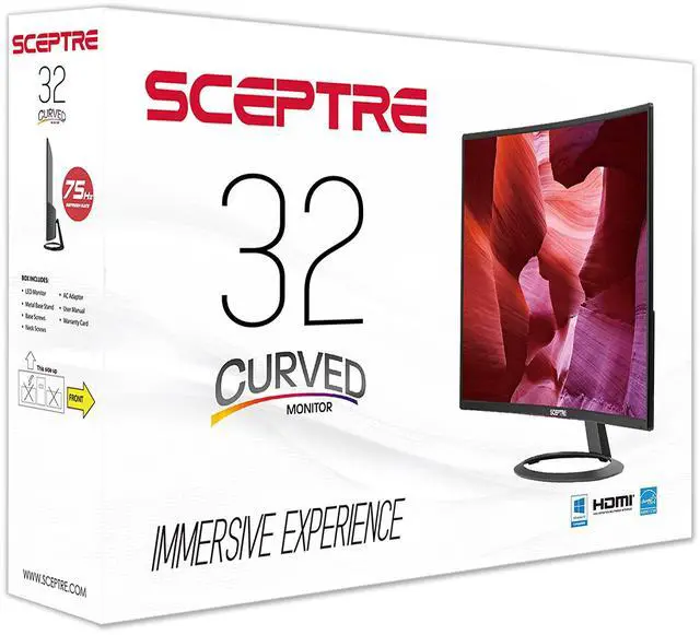 Alt view image 3 of 6 - New C328W-1920R 32" Curved LED Gaming Monitor 75Hz 1080P HDMI DisplayPort Ultra Thin Metal Black 2018