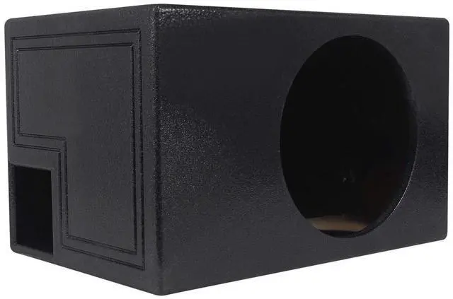 Main image of RQB12 12" QBOMB Vented Sub Enclosure Box, Bedliner Finish | Made in USA, 3/4" MDF, Tuned 43Hz, 8.75" Mounting Depth, 1.8 Cu Ft, Weather Resistant, Glued/Stapled/Silicone Sealed