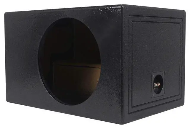 Alt view image 2 of 5 - RQB12 12" QBOMB Vented Sub Enclosure Box, Bedliner Finish | Made in USA, 3/4" MDF, Tuned 43Hz, 8.75" Mounting Depth, 1.8 Cu Ft, Weather Resistant, Glued/Stapled/Silicone Sealed
