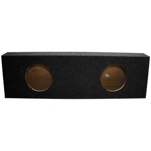 Alt view image 2 of 4 - Dual 10 Inch Truck Sub Box Regular Cab Subwoofer Enclosure 5/8" MDF ASC | Empty unloaded speaker cabinet for custom builds, gray finish, space-saving fit, pairs with aftermarket woofers and amps