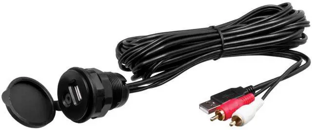 Alt view image 4 of 5 - 46KMC2 Marine Bluetooth All-Weather AM/FM USB/AUX Gauge Style Media Center Receiver W/Black Cover, Bundle Combo with USB/AUX 3.5MM Interface Adapter, Black Flexible Hideaway 22" Radio Antenna