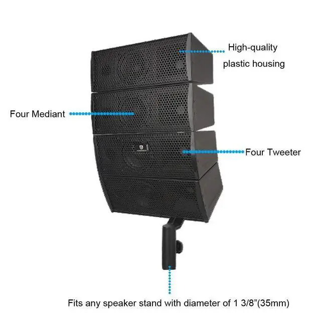 Alt view image 4 of 6 - Club 3000A 4X4 Passive Line Array Speaker System Sets Eight Tweeter and Eight mid-tweeters