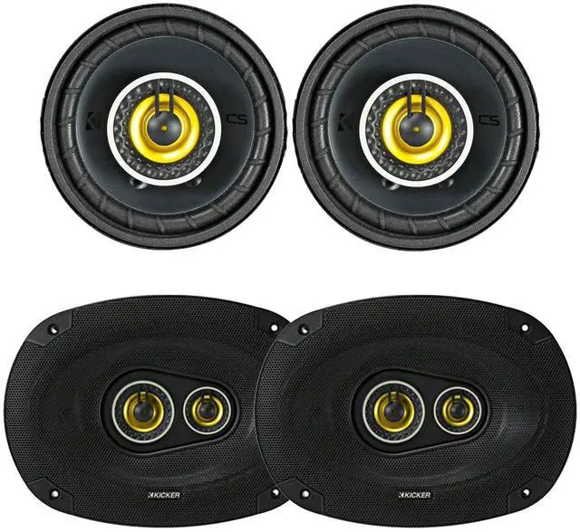 Main image of 3.5" 90 Watt Max Power 4 Ohm 2-Way Car Audio Coaxial Speakers (Pair) and 6x9 450 Watt Peak Power 3-Way Vehicle Audio Speakers (Pair)