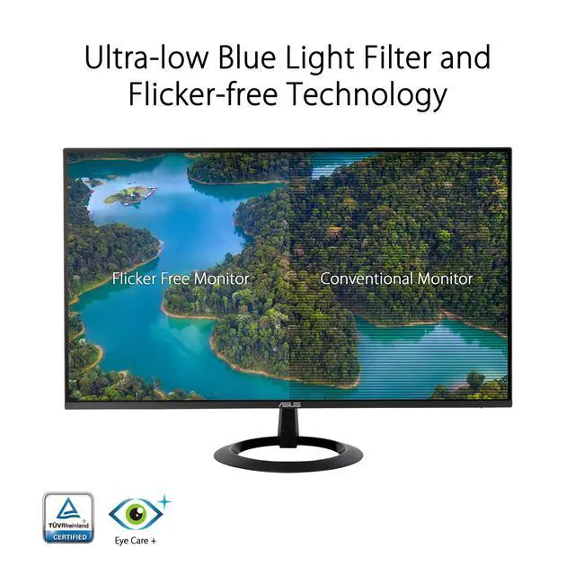 Alt view image 4 of 6 - 27 (27-inch viewable) Eye Care Monitor (VZ27EHF) - Full HD (1920 x 1080), IPS, 100Hz, 1ms, Frameless, Adaptive-Sync, HDMI, Low Blue Light, Flicker Free, Ultra-Slim Profile