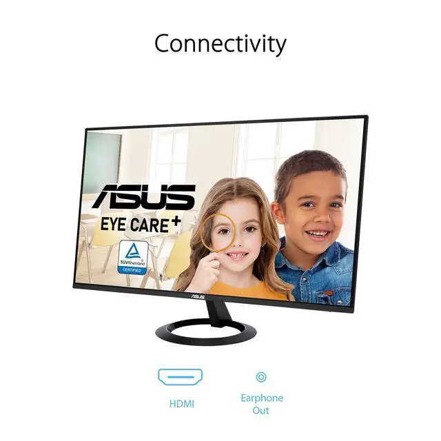 Alt view image 6 of 6 - 27 (27-inch viewable) Eye Care Monitor (VZ27EHF) - Full HD (1920 x 1080), IPS, 100Hz, 1ms, Frameless, Adaptive-Sync, HDMI, Low Blue Light, Flicker Free, Ultra-Slim Profile