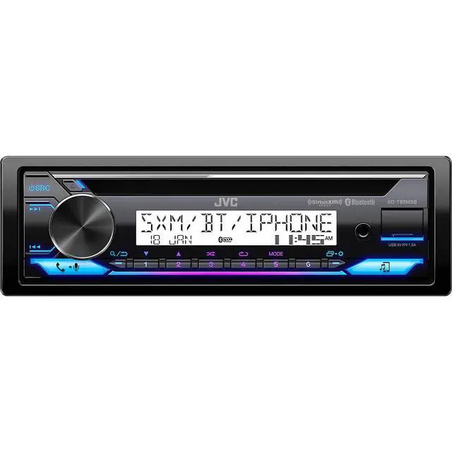Alt view image 2 of 7 - KD-T92MBS CAMC1W Marine Radio Mount Bundle | Marine CD receiver with Bluetooth, USB, 13-band EQ and variable-color illumination; includes white CAMC1W single-DIN mount