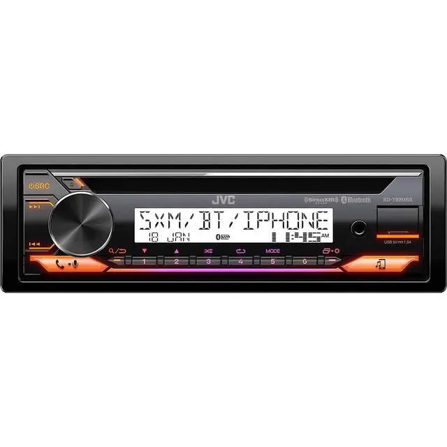 Alt view image 3 of 7 - KD-T92MBS CAMC1W Marine Radio Mount Bundle | Marine CD receiver with Bluetooth, USB, 13-band EQ and variable-color illumination; includes white CAMC1W single-DIN mount