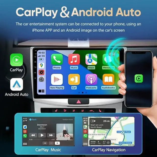 Alt view image 3 of 7 - 7 in HD Double Din Car Stereo Android 13 Car Stereo for Ford F150/250 2004-2014, for F-ord E-150 E-250 2009-2013, for Ford Edge Explorer Sport Trac 2007-2010 2+32GB Bluetooth 5 Truck Stereo
