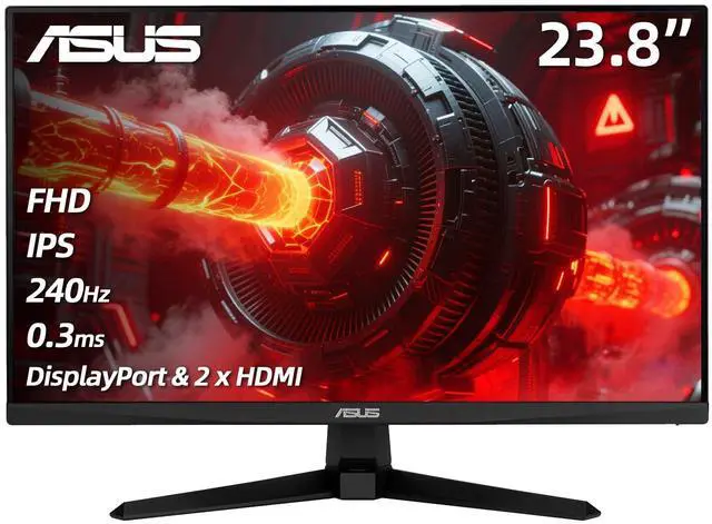 Main image of TUF Gaming 24" FHD Monitor, 240Hz, 0.3ms, Fast IPS, G-SYNC Compatible, FreeSync Premium, Extreme Low Motion Blur Sync, 99% sRGB, DisplayPort& 2 x HDMI, Tilt Adjustment, Gaming AI, Black