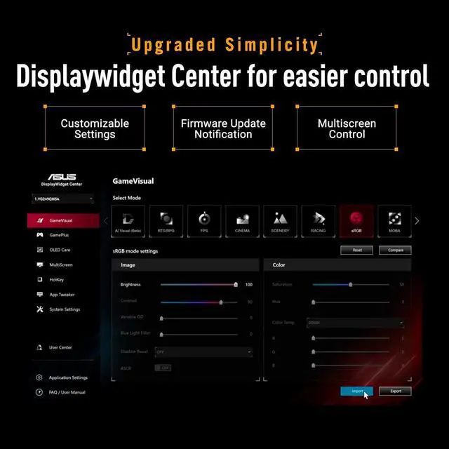 Alt view image 7 of 7 - TUF Gaming 24" FHD Monitor, 240Hz, 0.3ms, Fast IPS, G-SYNC Compatible, FreeSync Premium, Extreme Low Motion Blur Sync, 99% sRGB, DisplayPort& 2 x HDMI, Tilt Adjustment, Gaming AI, Black