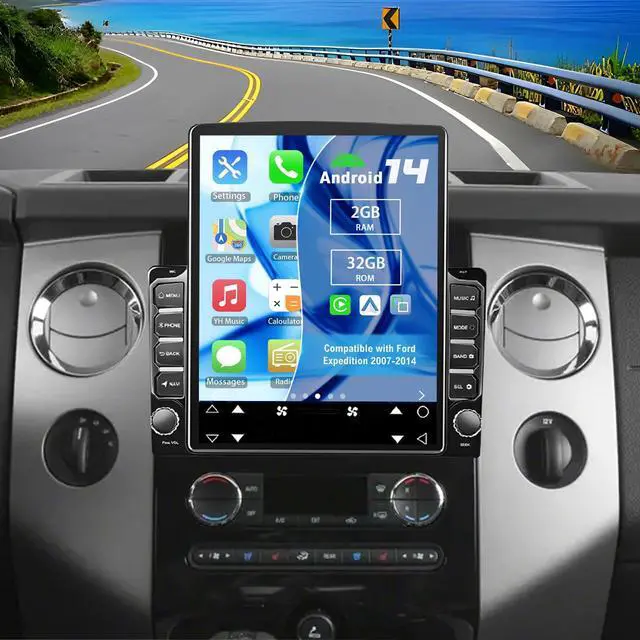 Main image of Android 14 Double Din Car Stereo Radio for Ford Expedition 2007-2014 | 9.7" Touchscreen Car Radio w/Wireless Carplay Android Auto GPS WiFi Bluetooth RDS DSP SWC Backup Camera