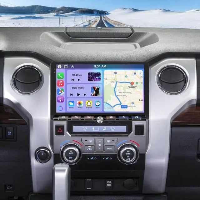 Main image of 4+64G Android 15 Car Radio for Toyota Tundra 2014-2018 with Wireless CarPlay and Android Auto, 9 Inch Touchscreen for Tundra Double Din Car Stereo Head Unit with Bluetooth GPS WiFi FM SWC Backup Cam