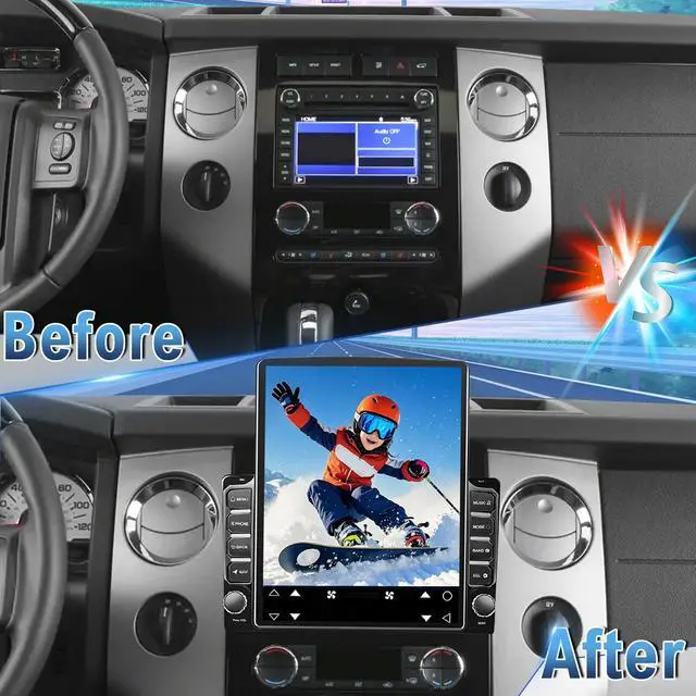 Alt view image 6 of 6 - Android 14 Double Din Car Stereo Radio for Ford Expedition 2007-2014 | 9.7" Touchscreen Car Radio w/Wireless Carplay Android Auto GPS WiFi Bluetooth RDS DSP SWC Backup Camera