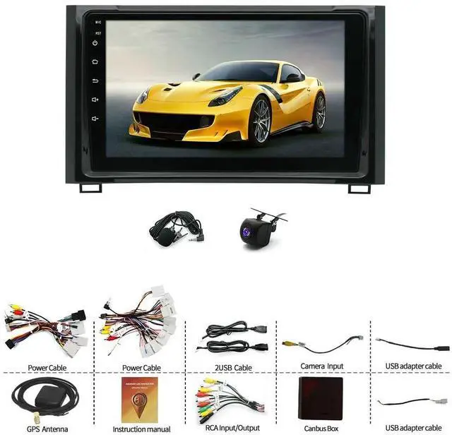 Alt view image 3 of 7 - 4+64G Android 15 Car Radio for Toyota Tundra 2014-2018 with Wireless CarPlay and Android Auto, 9 Inch Touchscreen for Tundra Double Din Car Stereo Head Unit with Bluetooth GPS WiFi FM SWC Backup Cam