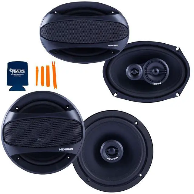 Alt view image 2 of 6 - 1 Pair of SRX62 6.5" Coaxial and 1 Pair of SRX693 6X9 3-Way Coaxial Street Reference Series Speakers