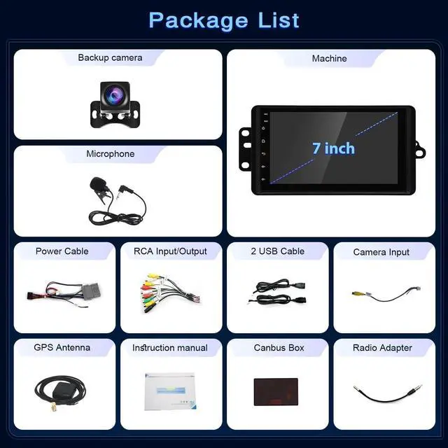 Alt view image 7 of 7 - 2+64 Car Radio for Chevrolet Trailblazer 2002 2003 2004 2005 2006-2009 | Car Stereo with Wireless Carplay Android Auto Bluetooth Touch Screen with WiFi FM GPS SWC Backup Camera