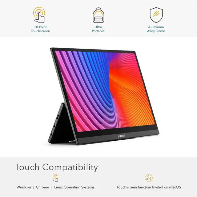 Alt view image 4 of 6 - Solo Pro 13 Touchscreen Portable Monitor for Laptop | 1080p LED Small Laptop Screen Extender | Kickstand | 10ms Response Time | 60Hz Refresh Rate | USb-C, Mini-HD | 1.6 lbs Travel Monitor