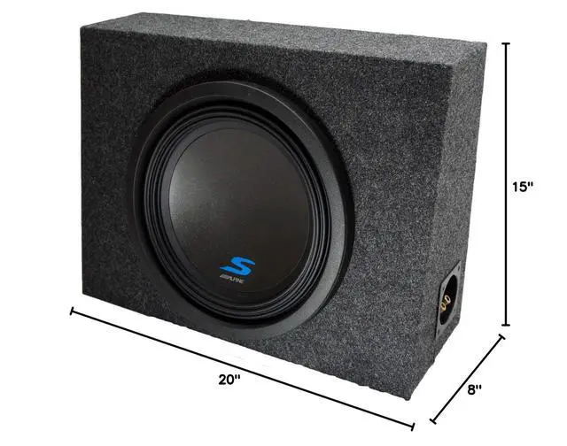 Alt view image 7 of 7 - Alpine S-W12D4 Type S 12 Inch Subwoofer in Loaded Sub Box Enclosure | Universal bass package, works in cars trucks and SUVs, ready for your amplifier, great single-unit daily upgrade