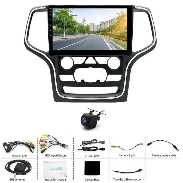 Alt view image 5 of 7 - Double Din Car Stereo for Jeep Grand Cherokee 2014-2022 10 Inch Touch Screen Android 12 Car Audio Multimedia Receiver with CarPlay Android Auto GPS Radio Navigation Bluetooth Camera(2+32G)