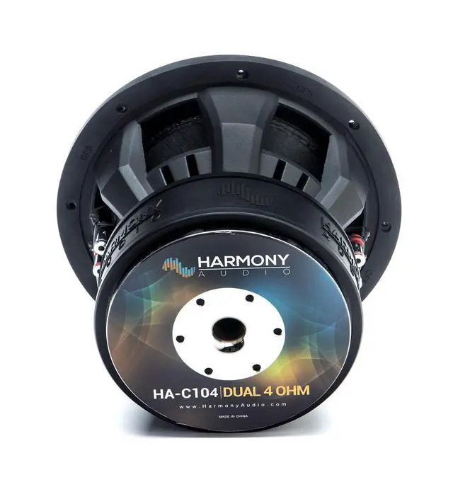 Alt view image 5 of 7 - 10" Car Subwoofer Dual 4 Ohm 2000W HA-C104 Carbon Sub SPL | 10 inch competition bass, DVC voice-coil design, sealed or ported box ready, deep low-end punch, loud vehicle stereo upgrade