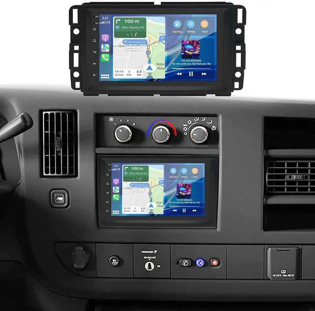 Main image of Car Radio for Chevy Express Van 1500/2500/3500 2013-2025 Savana 2007-2025 | Double Din Wireless CarPlay Android Auto WiFi GPS Navigation 7" Touchscreen Bluetooth FM SWC Mirror Link Backup Camera
