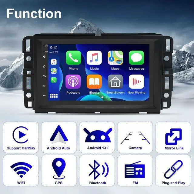 Alt view image 3 of 7 - Car Radio for Chevy Express Van 1500/2500/3500 2013-2025 Savana 2007-2025 | Double Din Wireless CarPlay Android Auto WiFi GPS Navigation 7" Touchscreen Bluetooth FM SWC Mirror Link Backup Camera
