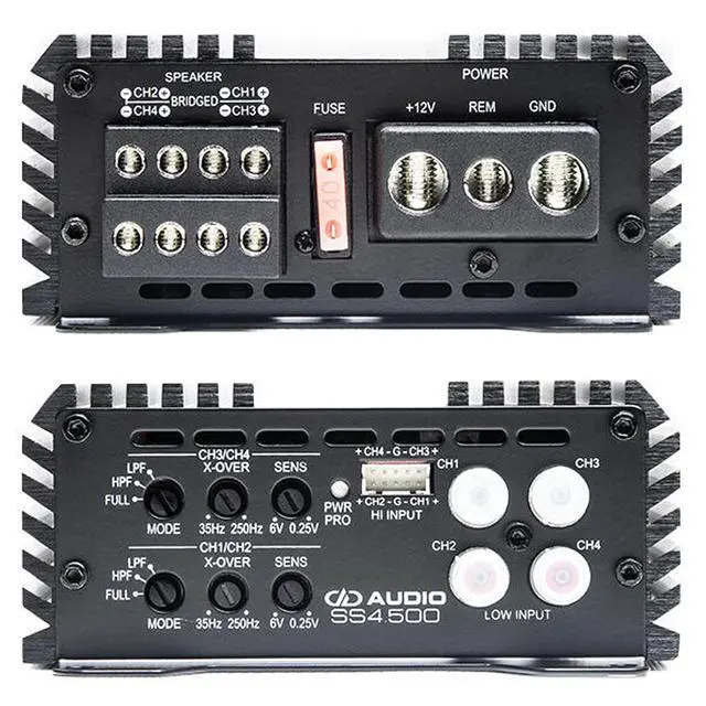 Alt view image 3 of 5 - SS4.500 Super Small 4-Channel 500 Watt RMS Amplifier for Car Audio and Motorcycle