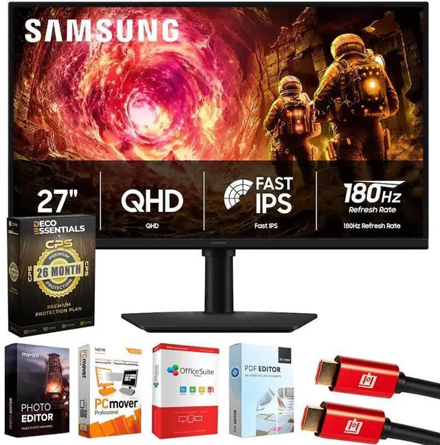 Main image of 27" Odyssey G5 G50F QHD Gaming Monitor LS27FG502ENXZA Bundle with Elite Suite 18, 2X HDMI Cable and Deco Gear CPS Exclusive 26 Month Protection Pack (BEACH-CPS-26M250)