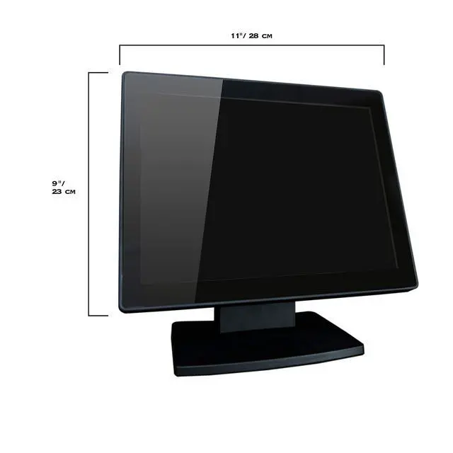 Alt view image 2 of 7 - 12-Inch Capacitive Multi-Touch POS TFT LED Touchscreen Monitor, True Flat Seamless Design with Adjustable POS Stand for Retail Restaurant, HDMI & VGA Inputs, High Resolution 1024 x 768