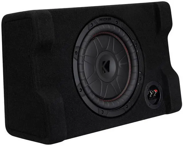 Main image of 52CVTDF102 CVTDF 10" Subwoofer in Down Firing Enclosure, 2-Ohm | 10 Inch loaded bass pack, CompVT thin woofer inside, compact design for trucks and tight spaces, simple wiring, deep low end