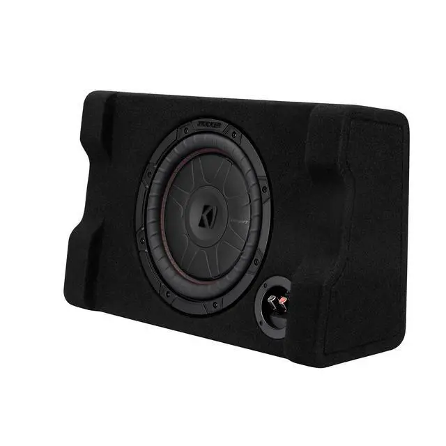 Alt view image 2 of 7 - 52CVTDF102 CVTDF 10" Subwoofer in Down Firing Enclosure, 2-Ohm | 10 Inch loaded bass pack, CompVT thin woofer inside, compact design for trucks and tight spaces, simple wiring, deep low end