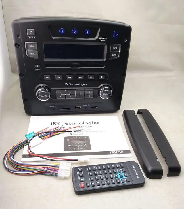 Alt view image 2 of 7 - iRV33 Car Stereo ProAuto Car Audio Receiver with Bluetooth/Wireless Control/APP/HDMI/Digital2.1 Surround sound/USB/SD/AM/FM/CD/DVD/MP3/MP4,3 Zones Wall Mount RV Stereo System for car