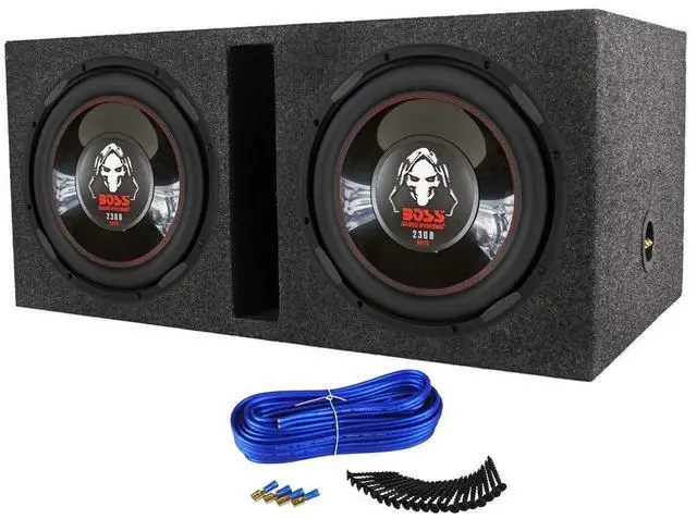 Main image of BOSS Audio P126DVC 12 Inch 2300 Watt Car Subwoofers with Dual Voice Coil and QBASS12 Q Power 12 Inch Dual Heavy Duty Vented Subwoofer Box Enclosure