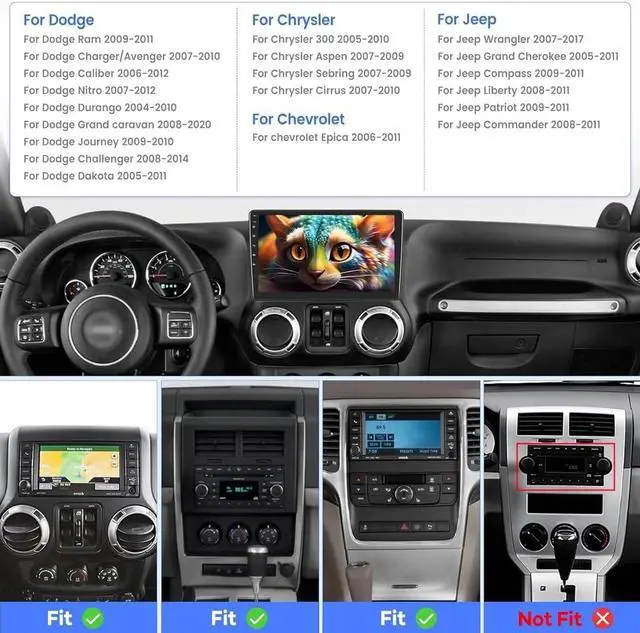 Alt view image 2 of 7 - Car Radio Stereo for Dodge Challenger 2008-2014,for Dodge Avenger 2008-2014,10HD Touchscreen Car Radio with Wireless Carplay & Android Auto, GPS,Bluetooth,AHD Backup Camera-2+32G