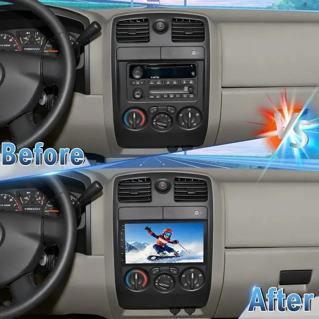 Alt view image 2 of 6 - Android 14 Double Din Car Stereo Radio for Chevy Colorado 2004-12 | 7" Touchscreen Car Radio w/Wireless Carplay Android Auto GPS WiFi Bluetooth RDS DSP SWC Mic Backup Camera